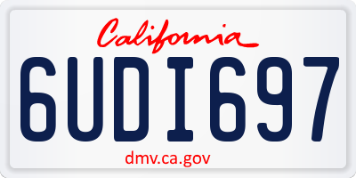 CA license plate 6UDI697