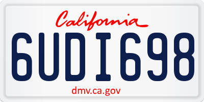 CA license plate 6UDI698