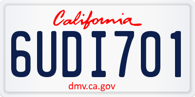 CA license plate 6UDI701