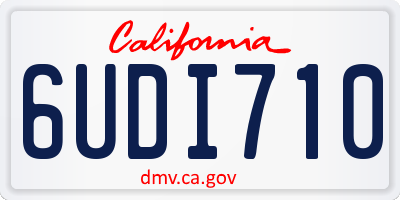CA license plate 6UDI710