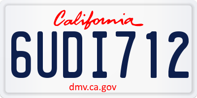 CA license plate 6UDI712