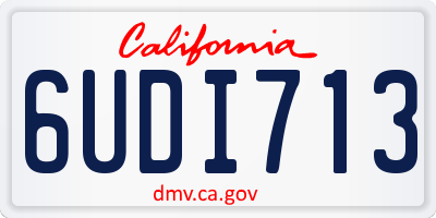 CA license plate 6UDI713