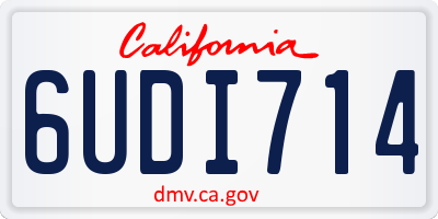 CA license plate 6UDI714