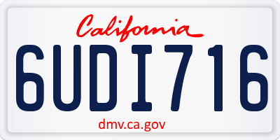 CA license plate 6UDI716