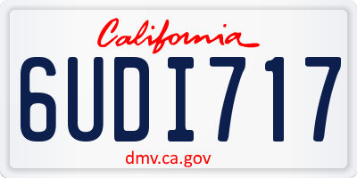 CA license plate 6UDI717