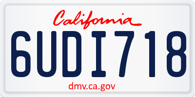 CA license plate 6UDI718