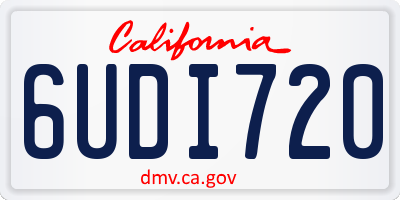 CA license plate 6UDI720