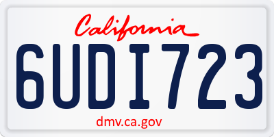 CA license plate 6UDI723