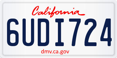CA license plate 6UDI724
