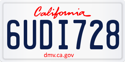 CA license plate 6UDI728