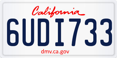 CA license plate 6UDI733