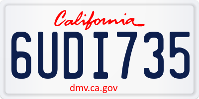 CA license plate 6UDI735