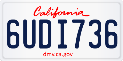 CA license plate 6UDI736