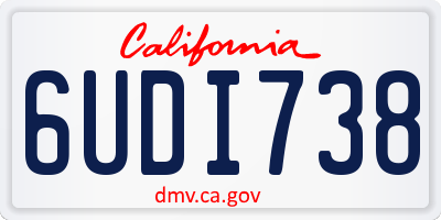 CA license plate 6UDI738