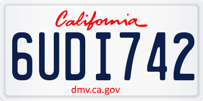 CA license plate 6UDI742