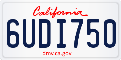CA license plate 6UDI750