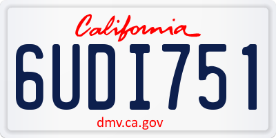 CA license plate 6UDI751