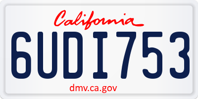 CA license plate 6UDI753