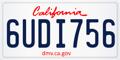 CA license plate 6UDI756