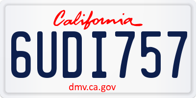 CA license plate 6UDI757