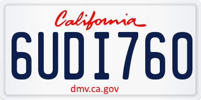 CA license plate 6UDI760