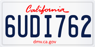 CA license plate 6UDI762