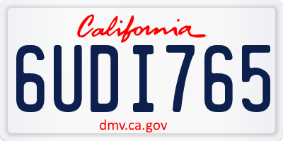 CA license plate 6UDI765