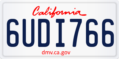 CA license plate 6UDI766