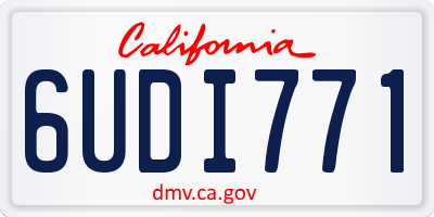 CA license plate 6UDI771