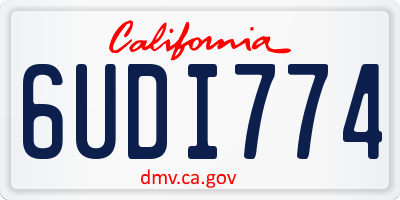 CA license plate 6UDI774
