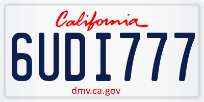 CA license plate 6UDI777