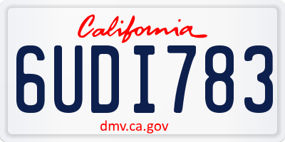 CA license plate 6UDI783