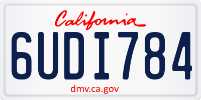 CA license plate 6UDI784