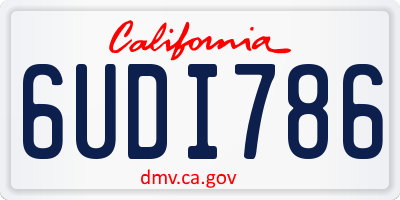 CA license plate 6UDI786