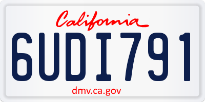 CA license plate 6UDI791