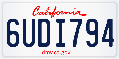 CA license plate 6UDI794