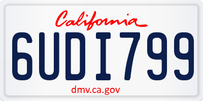 CA license plate 6UDI799