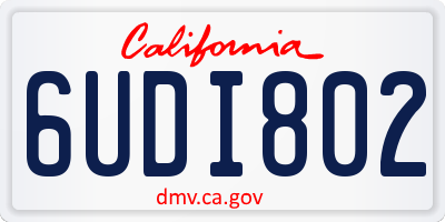 CA license plate 6UDI802