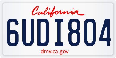 CA license plate 6UDI804