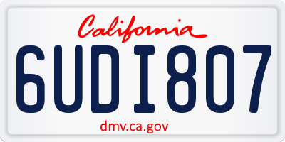 CA license plate 6UDI807