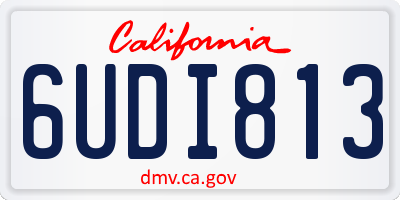 CA license plate 6UDI813