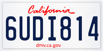 CA license plate 6UDI814