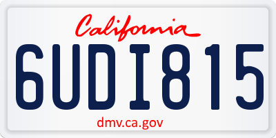 CA license plate 6UDI815