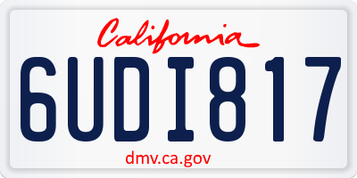 CA license plate 6UDI817