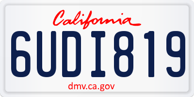 CA license plate 6UDI819