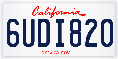 CA license plate 6UDI820