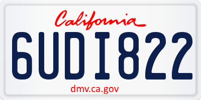 CA license plate 6UDI822