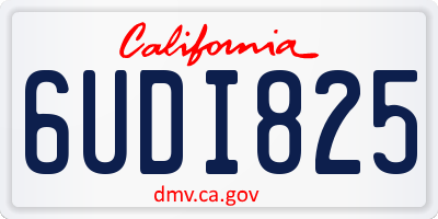 CA license plate 6UDI825