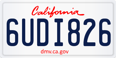 CA license plate 6UDI826