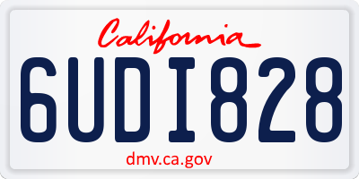 CA license plate 6UDI828
